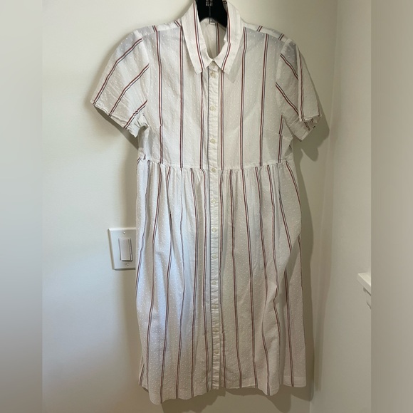 Madewell Midi Striped Cotton Shirtdress - Picture 2 of 9